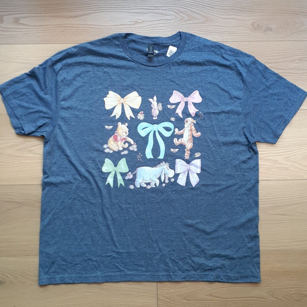 Winnie The Pooh Characters - New Men's 3XL Heather Blue Gray T-Shirt